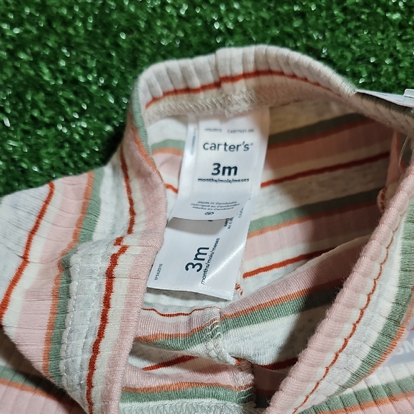 Carter's Striped Flare Baby Leggings - Pink, Orange, Green - Picture 4 of 4